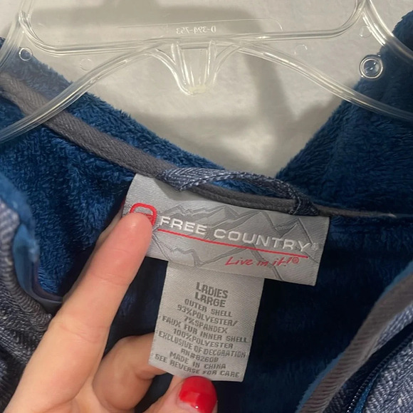 Free Country Coat Jacket Water Resistant Tweed/Teal - Picture 7 of 9